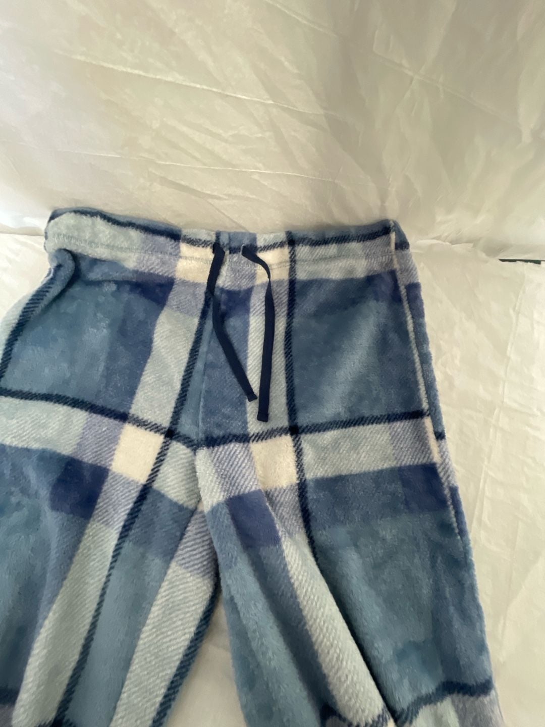Secret Treasures Women's S (4-6) Blue Aqua Jasper Plaid Plush Pajama Sleep Pants 3