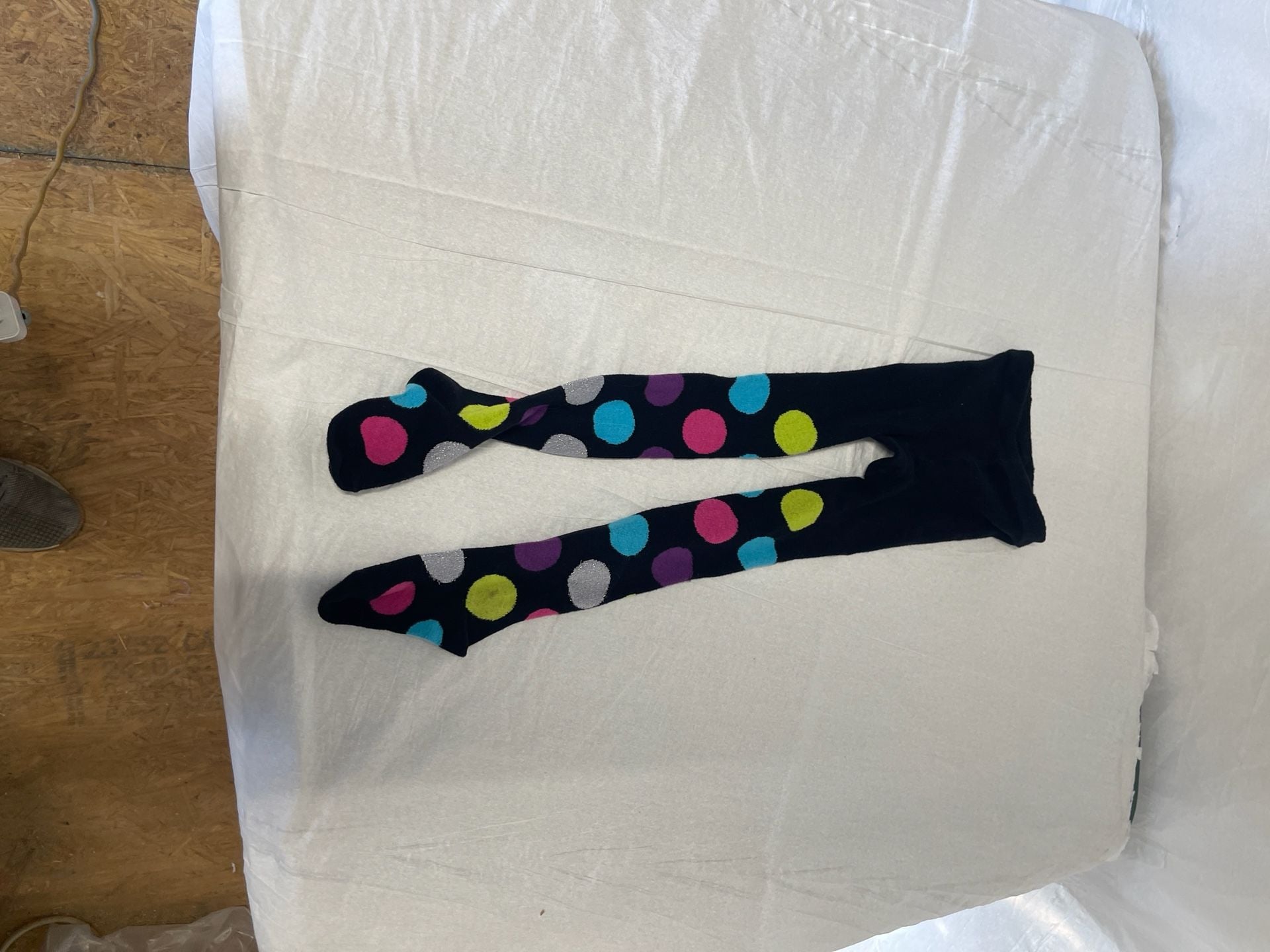 Jefferies Socks Girls Giant Polka Dot Cotton Rich Tights Black Multi Color Size 4-6 1