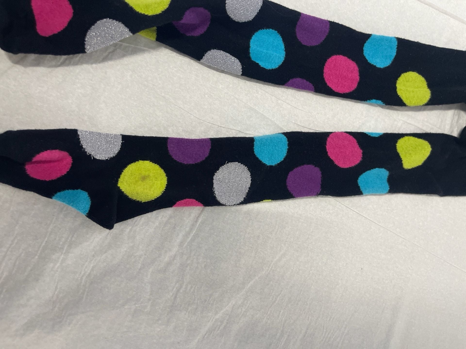 Jefferies Socks Girls Giant Polka Dot Cotton Rich Tights Black Multi Color Size 4-6 2