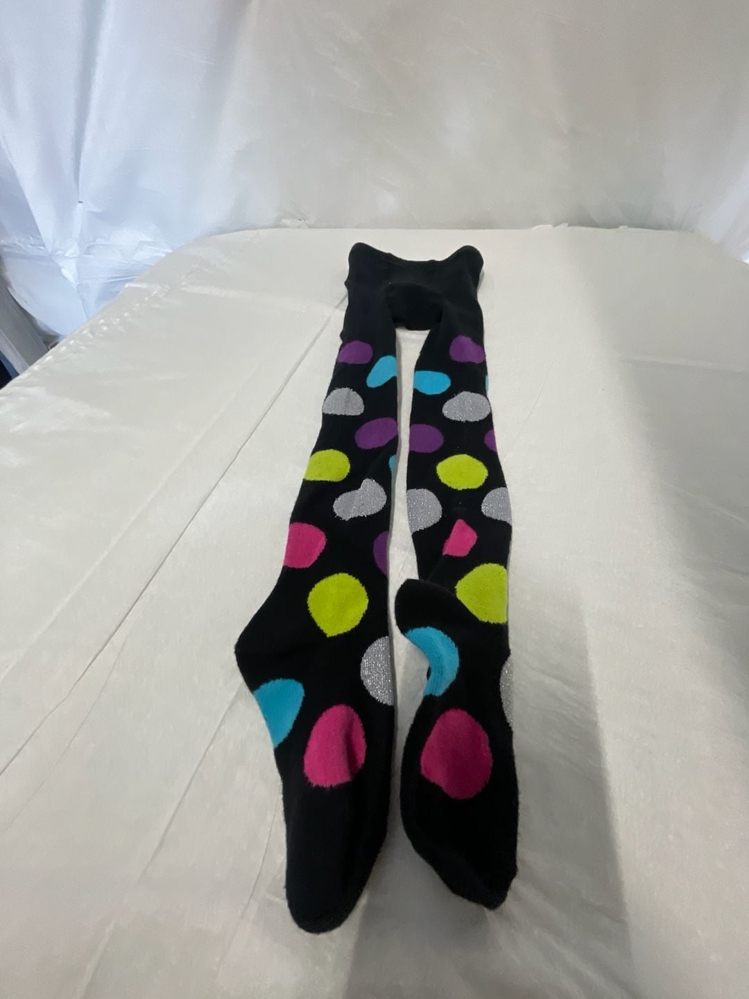 Jefferies Socks Girls Giant Polka Dot Cotton Rich Tights Black Multi Color Size 4-6 4