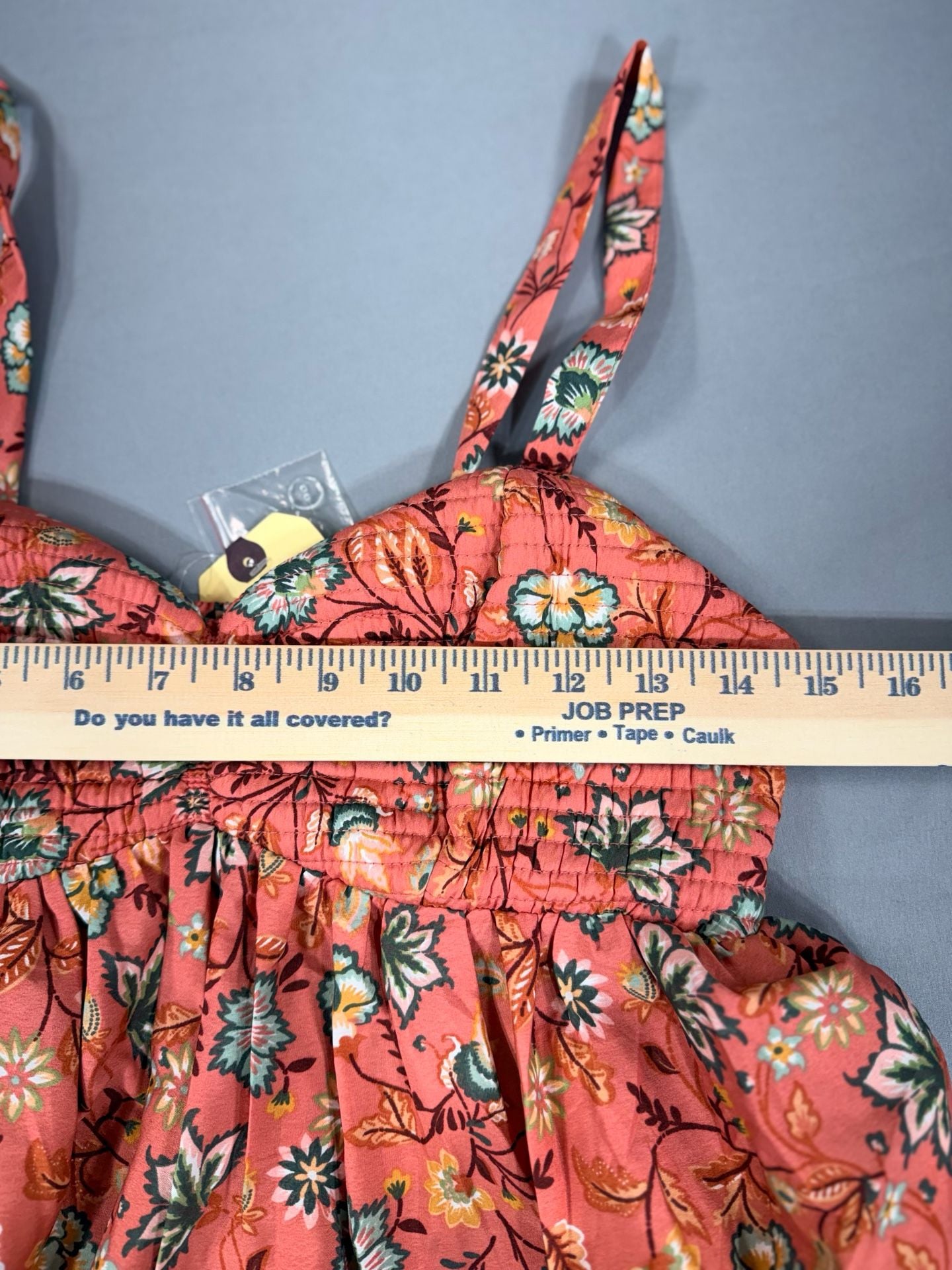 Band of the Free Dusty Coral Sage Floral Smocked Tiered Dress Sz S Boho Festival 7