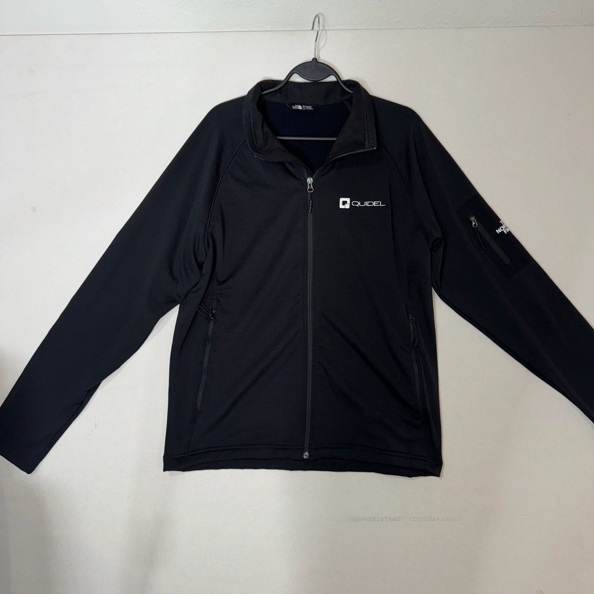 North Face Men's Large Ridgewall Soft Shell Jacket Black Quidel Corporate Logo 2
