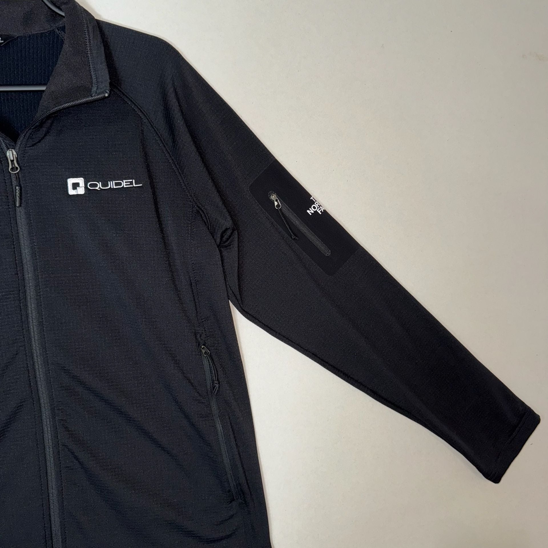 North Face Men's Large Ridgewall Soft Shell Jacket Black Quidel Corporate Logo 10