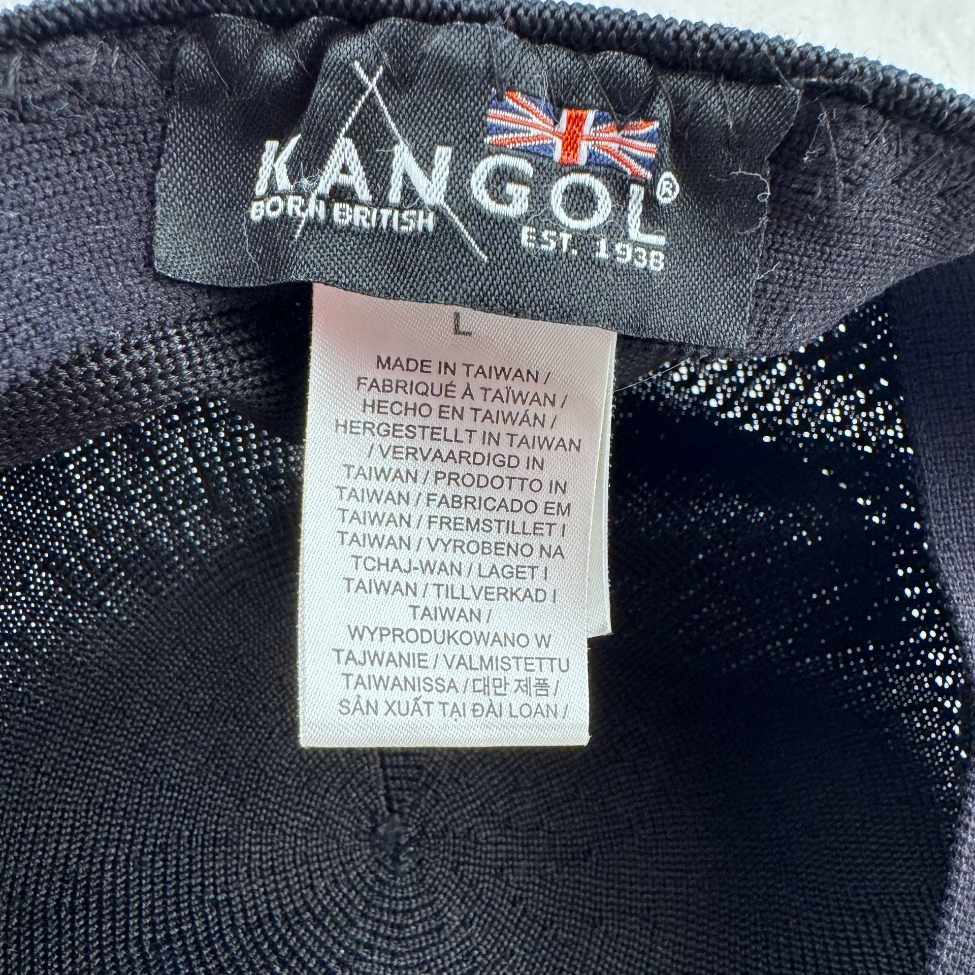 Kangol Tropic 504 Ventair Mesh Flat Cap Black with beige Logo 3