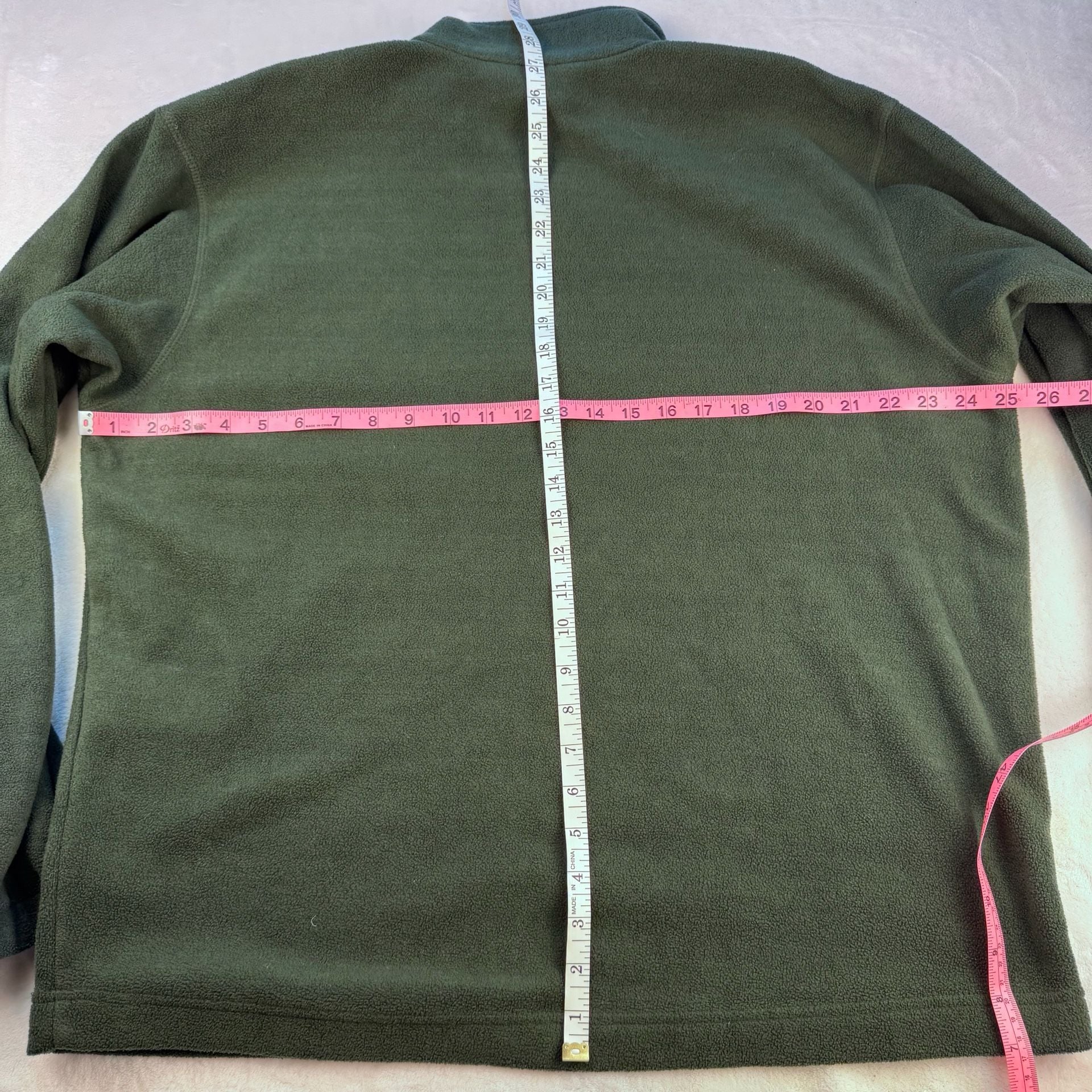 Columbia Men's Large Forest Green Quarter Zip Fleece Pullover Sweater 4