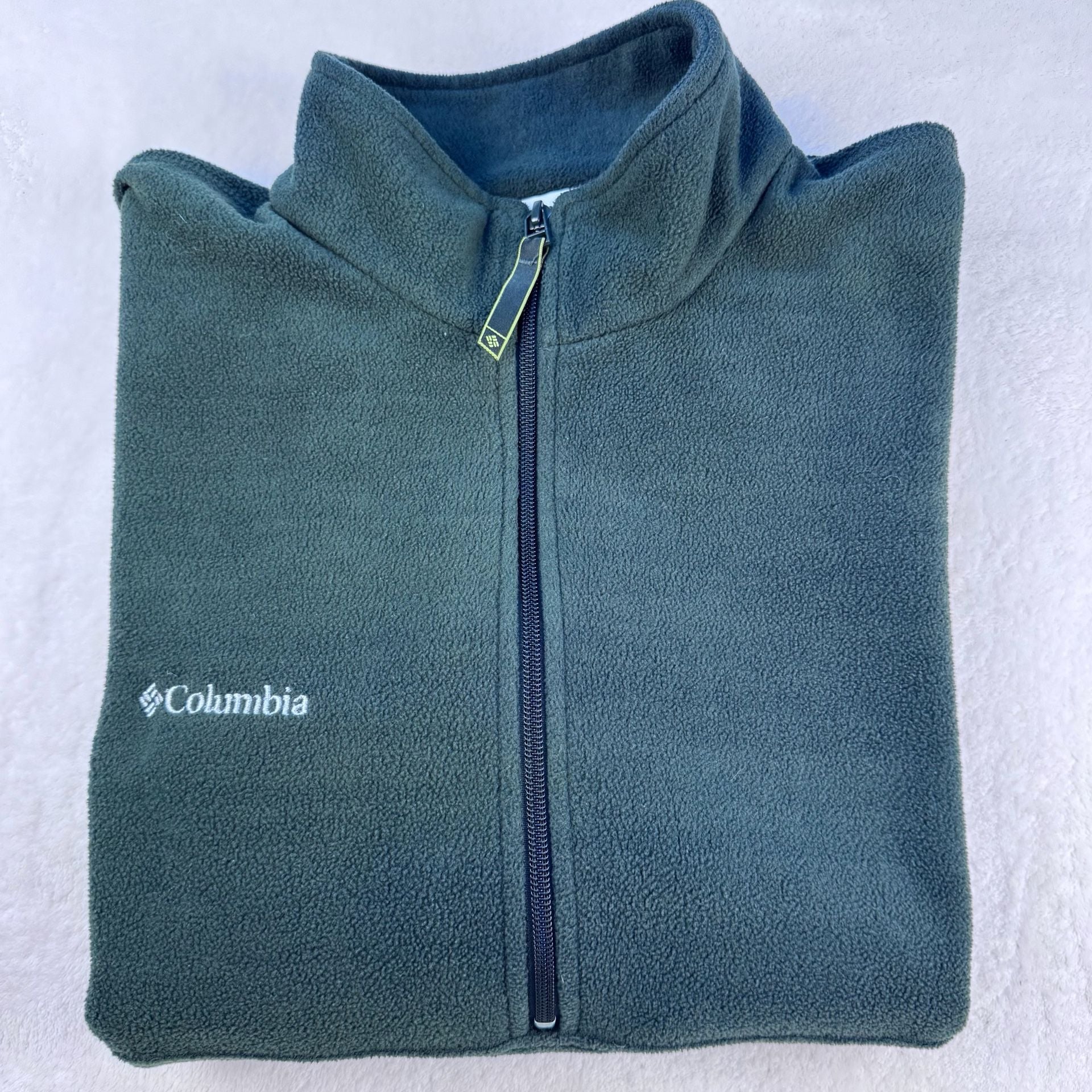 Columbia Men's Large Forest Green Quarter Zip Fleece Pullover Sweater 5