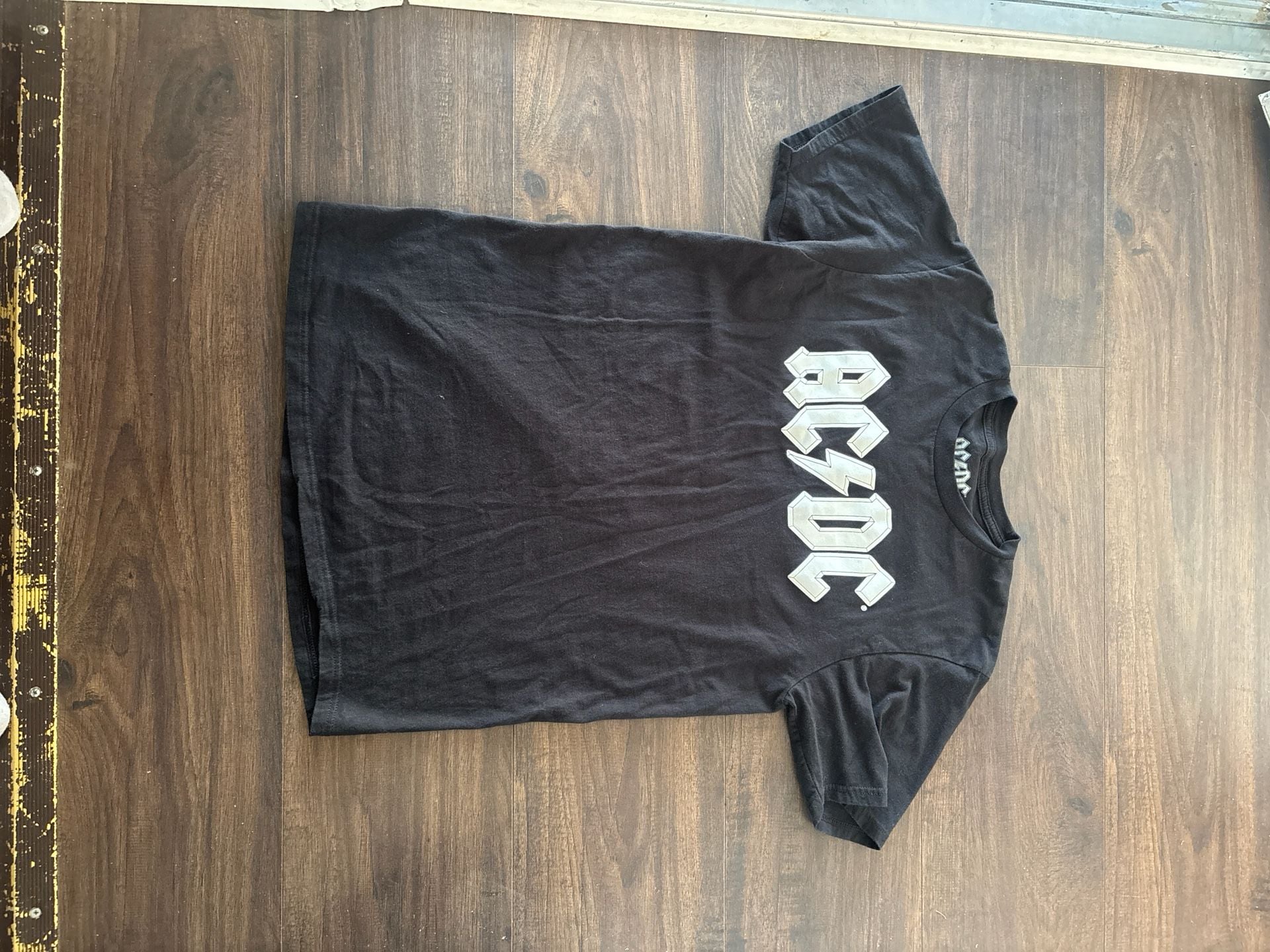AC/DC Official White Logo Black T-Shirt 2