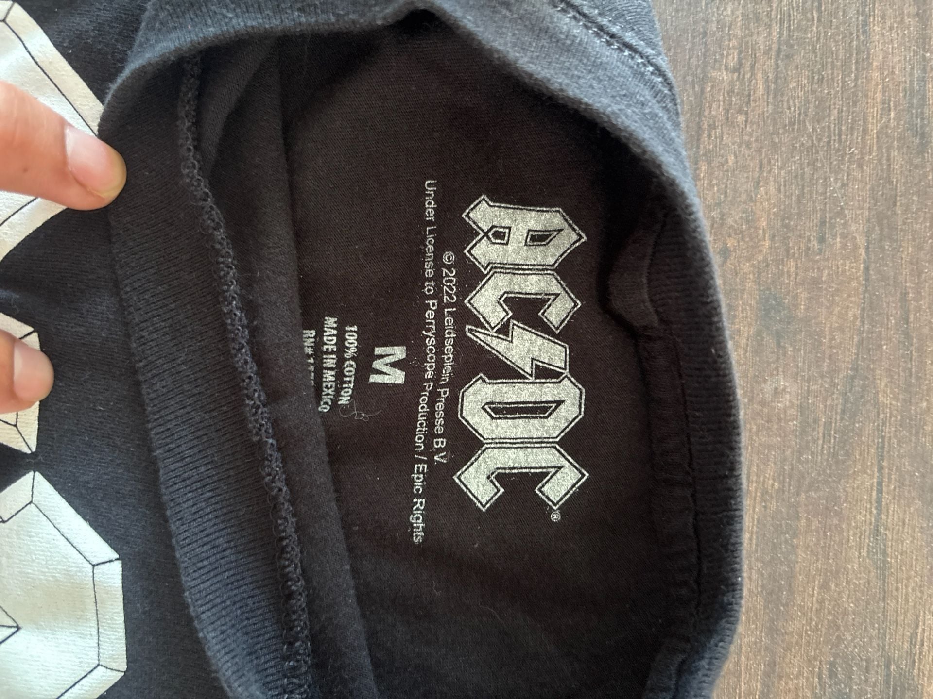 AC/DC Official White Logo Black T-Shirt 3