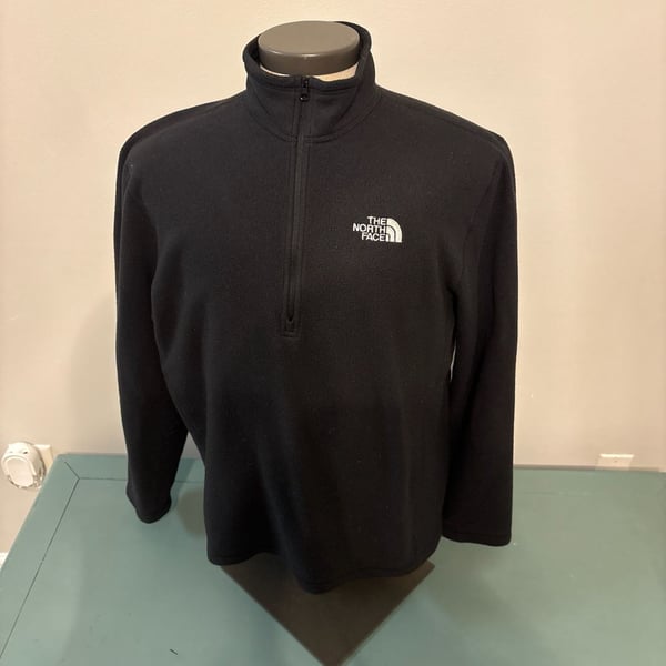 The North Face Men's Large TKA Glacier Quarter-Zip Fleece Pullover - Black