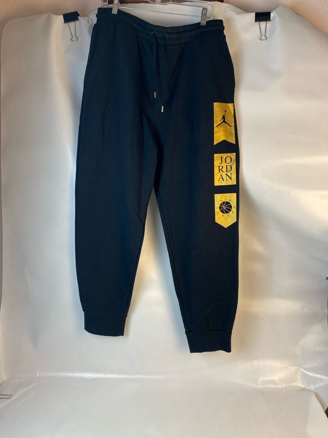 Jordan Brand MJ Remastered HBR Fleece Joggers Black Metallic Gold XL 2