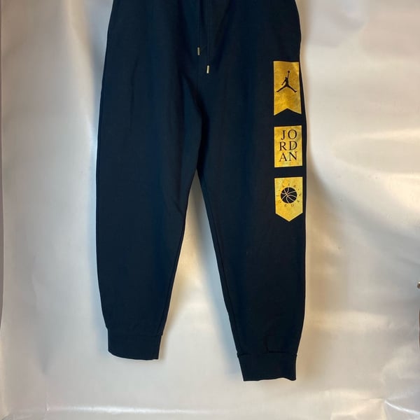 Jordan Brand MJ Remastered HBR Fleece Joggers Black Metallic Gold XL