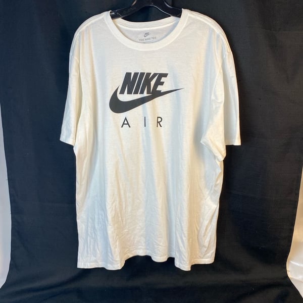 Nike Air Men's Short Sleeve Swoosh Logo Graphic T-Shirt White 2XL