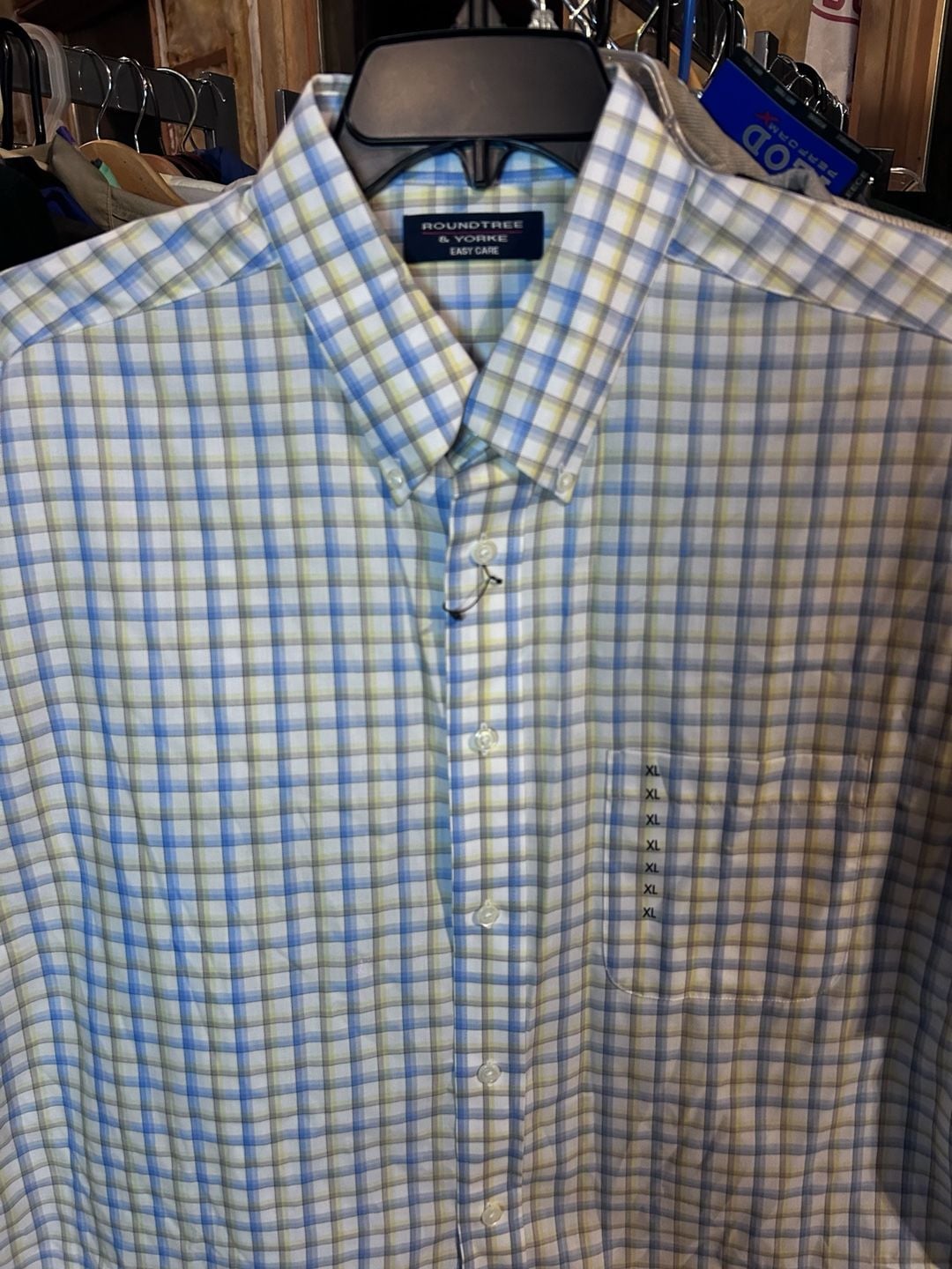 Roundtree & Yorke Easy Care Plaid Short Sleeve Button-Down Shirt 3