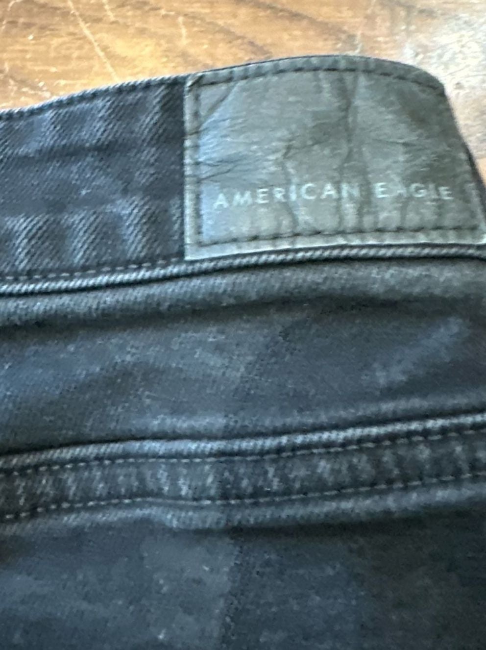 American Eagle Stretch Black Distressed Denim Shorts Women's Size 6 7