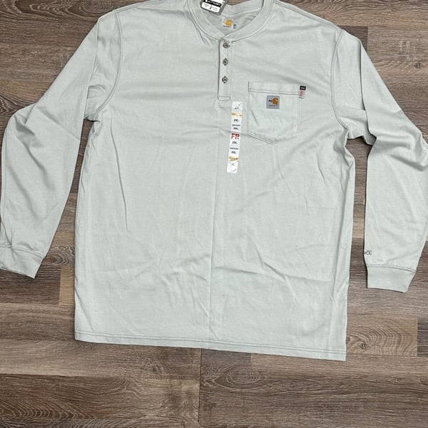Carhartt Men's Flame-Resistant Force Cotton Long-Sleeve Henley 100237-051