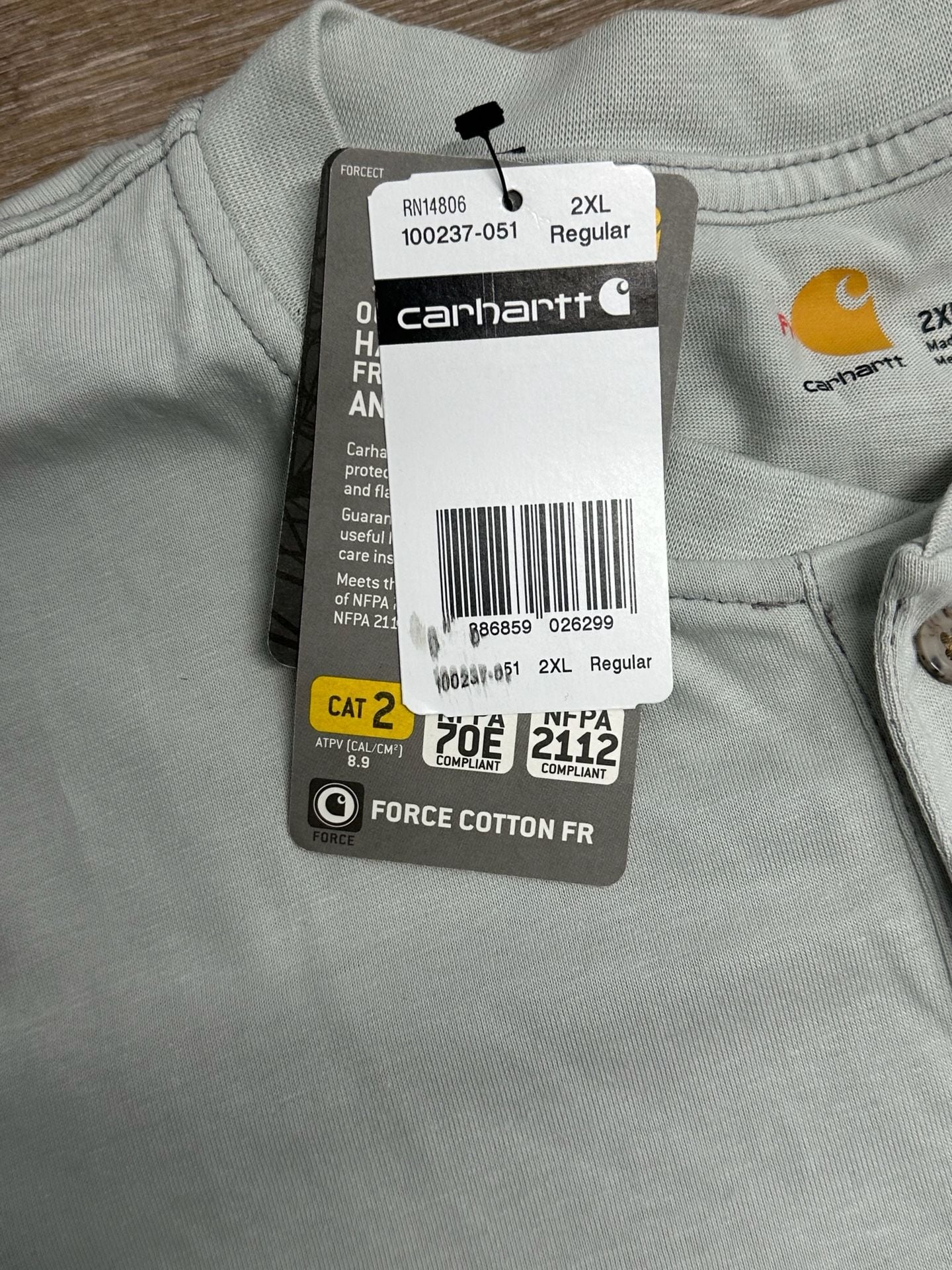 Carhartt Men's Flame-Resistant Force Cotton Long-Sleeve Henley 100237-051 5