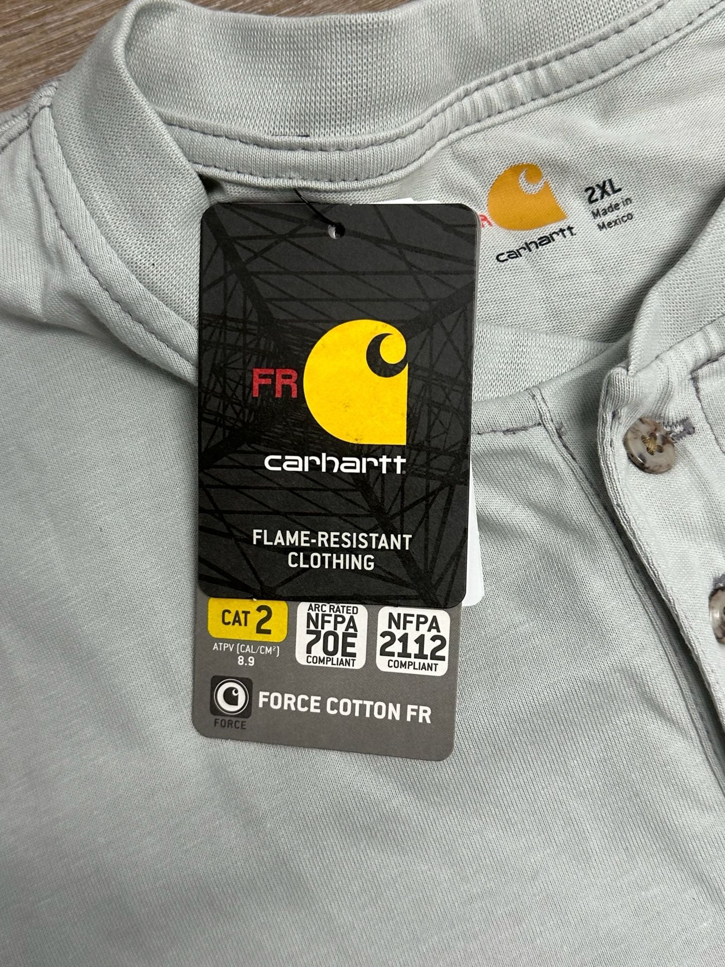 Carhartt Men's Flame-Resistant Force Cotton Long-Sleeve Henley 100237-051 6
