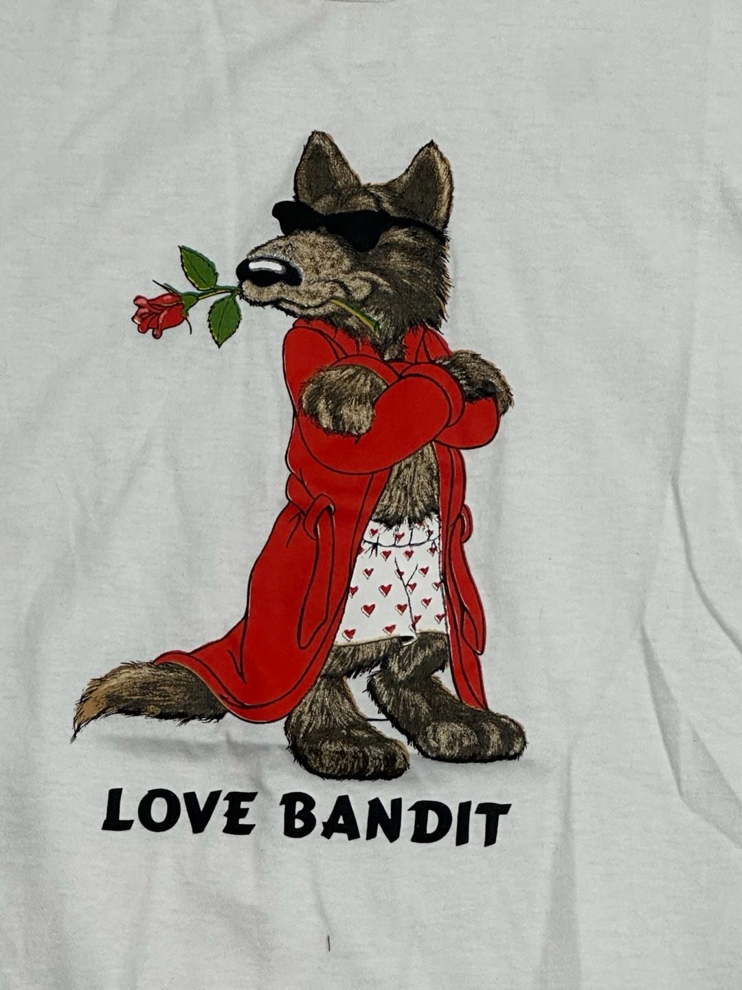 Vintage 90s Fruit of the Loom Best Love Bandit Wolf Single Stitch T-Shirt 3
