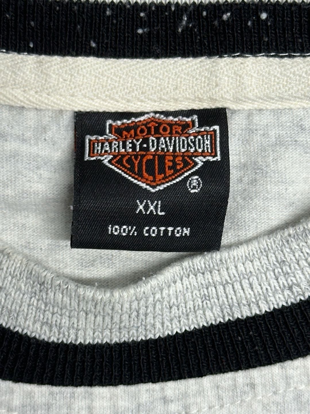Vintage 1994 Harley-Davidson Live To Ride Easthampton H.O.G. Charity Event Ringer T-Shirt XXL 4