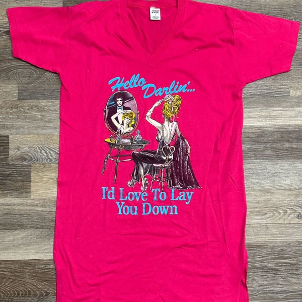 Vintage 80s Conway Twitty Hello Darlin' I'd Love To Lay You Down Pink T-Shirt