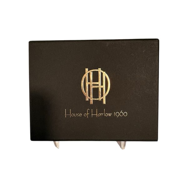 House of Harlow 1960 Black Pebbled Leather Bifold Wallet with ID Window and Coin Pocket