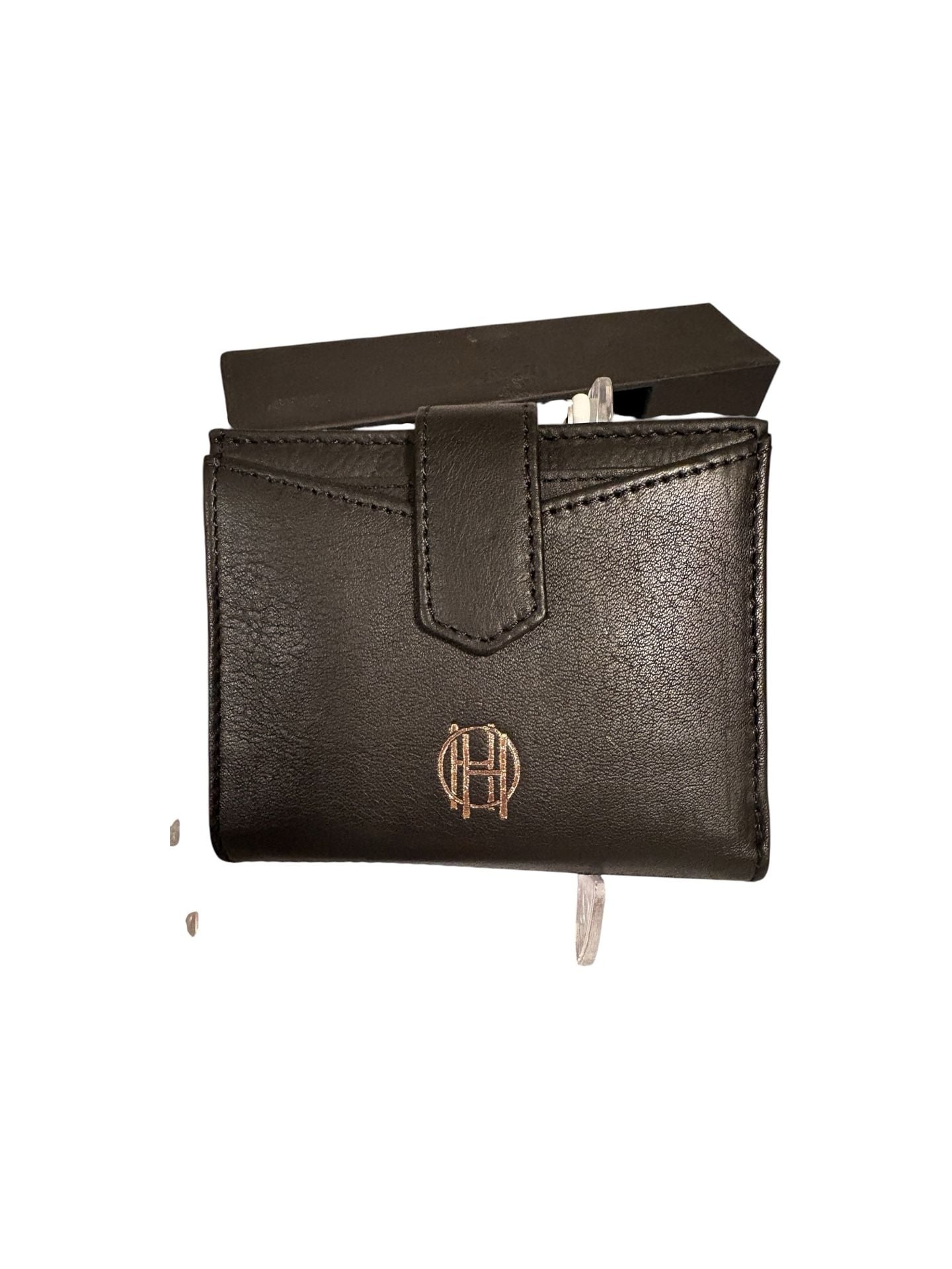 House of Harlow 1960 Black Pebbled Leather Bifold Wallet with ID Window and Coin Pocket 3