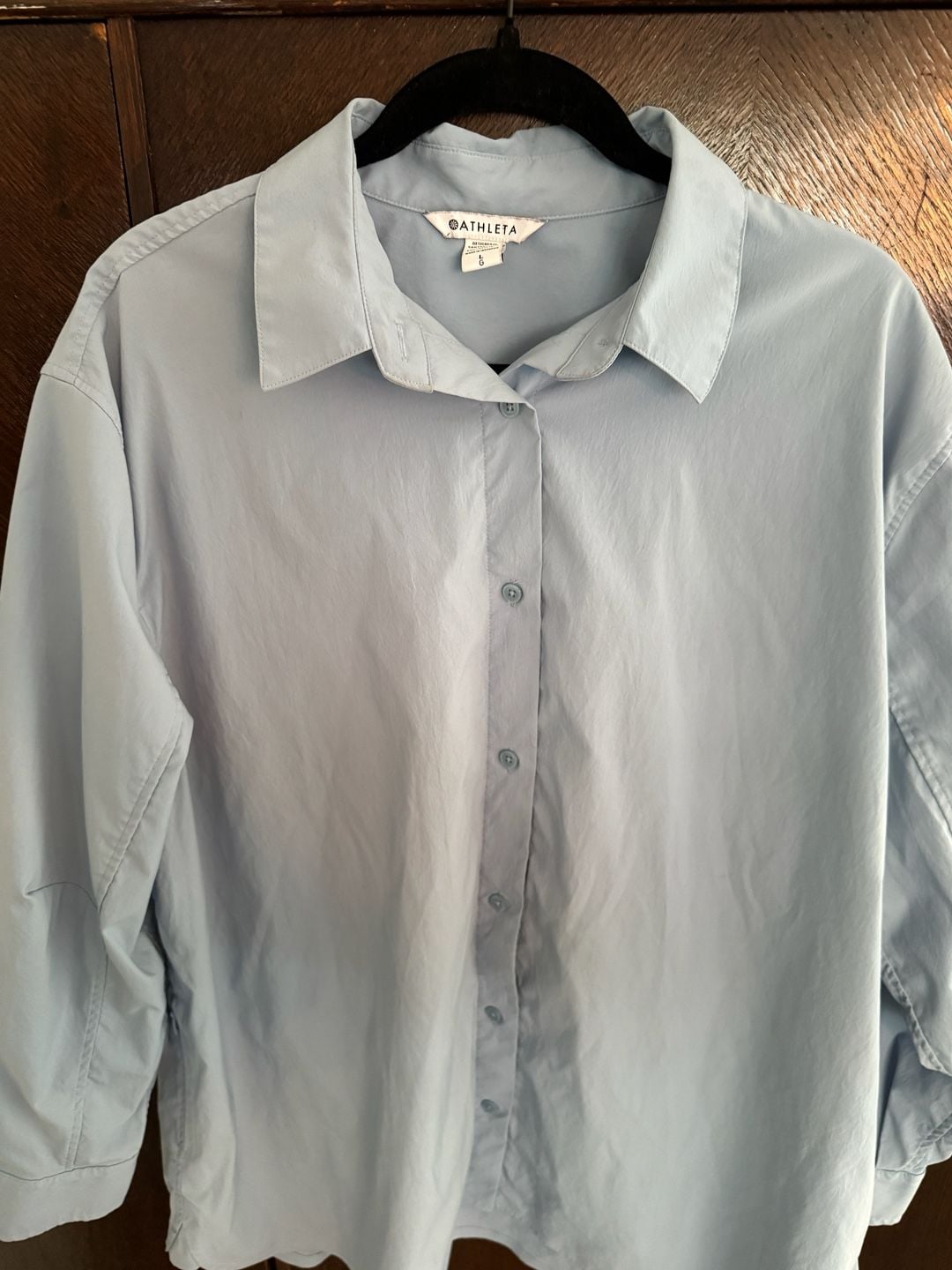 Athleta Performance Poplin Button Up Long Sleeve Shirt 2