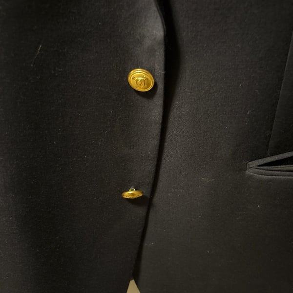 Lauren Ralph Lauren Men's Navy Wool Gold Button Blazer