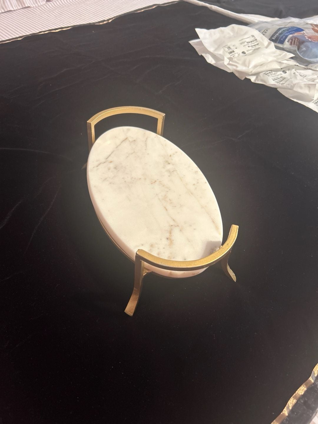 Vintage Gold Leaf Decorative Trinket Dish Jewelry Tray 1