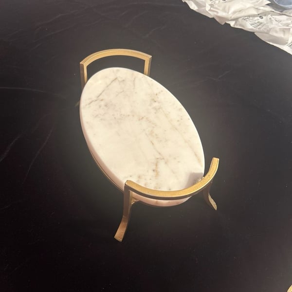 Vintage Gold Leaf Decorative Trinket Dish Jewelry Tray