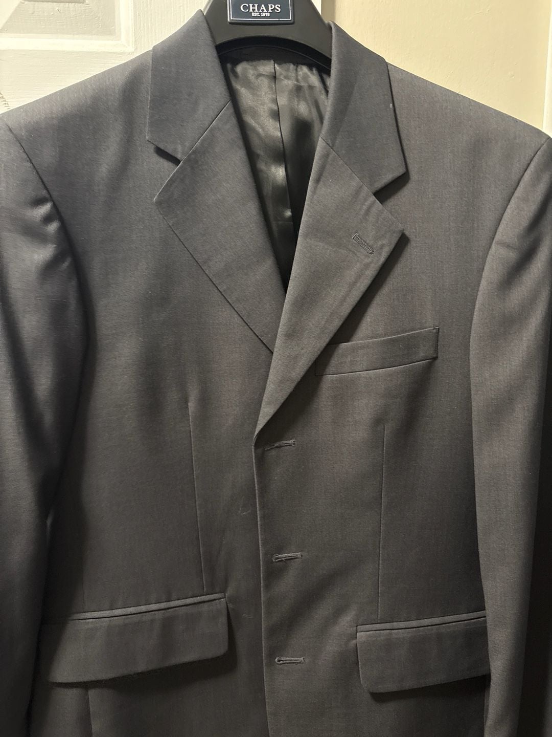 S&K Famous Brands 3-Button Charcoal Grey Poly-Rayon Blend Suit Jacket 42R 5
