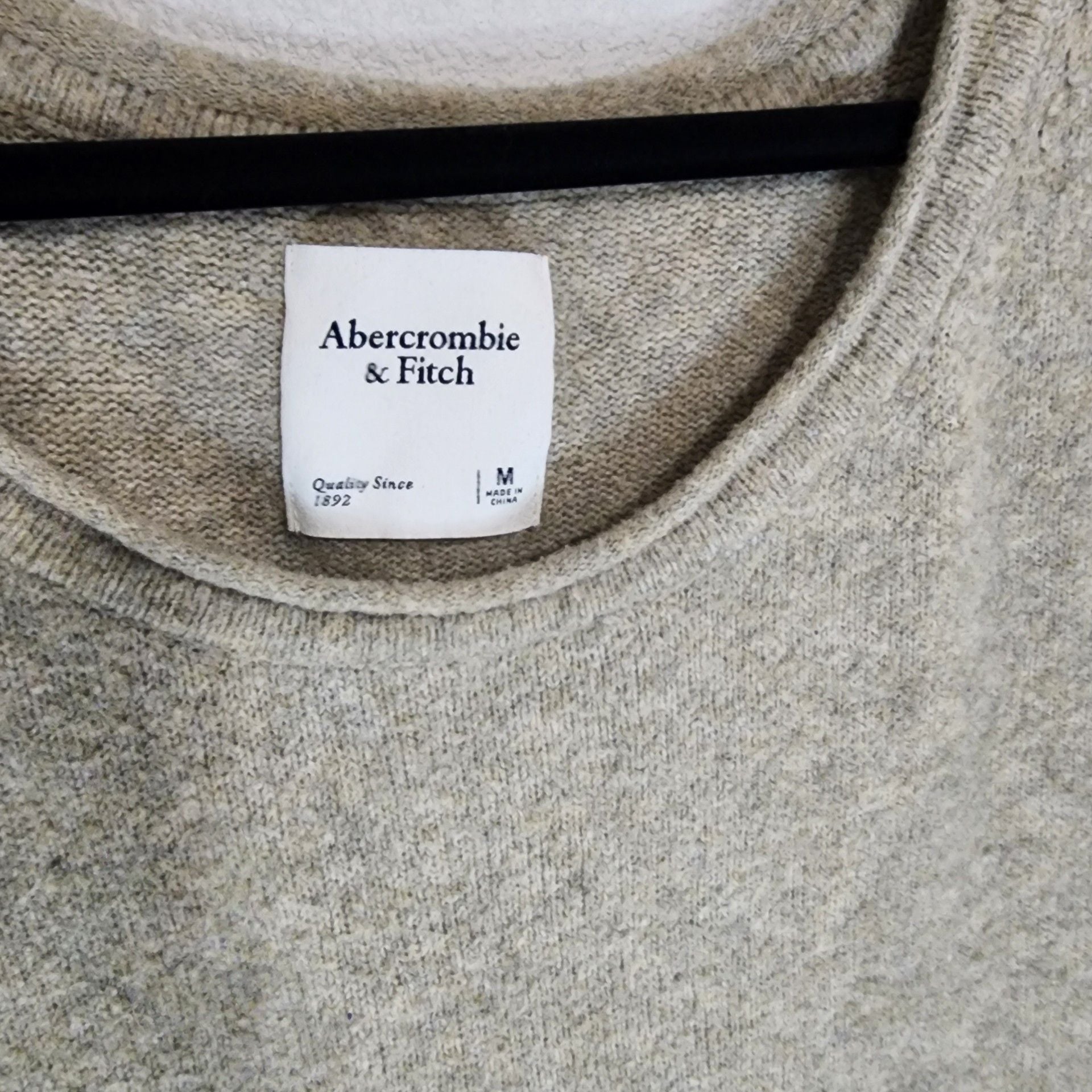 Abercrombie & Fitch Grey Marled Tie-Sleeve Crewneck Top 4