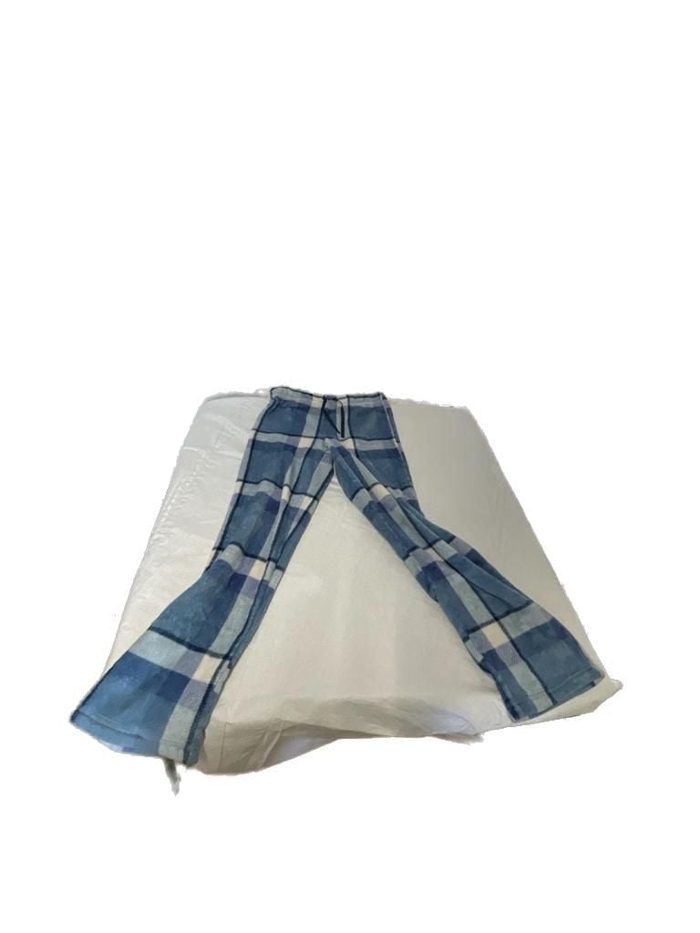 Secret Treasures Women's S (4-6) Blue Aqua Jasper Plaid Plush Pajama Sleep Pants 1