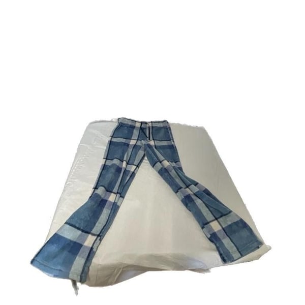 Secret Treasures Women's S (4-6) Blue Aqua Jasper Plaid Plush Pajama Sleep Pants