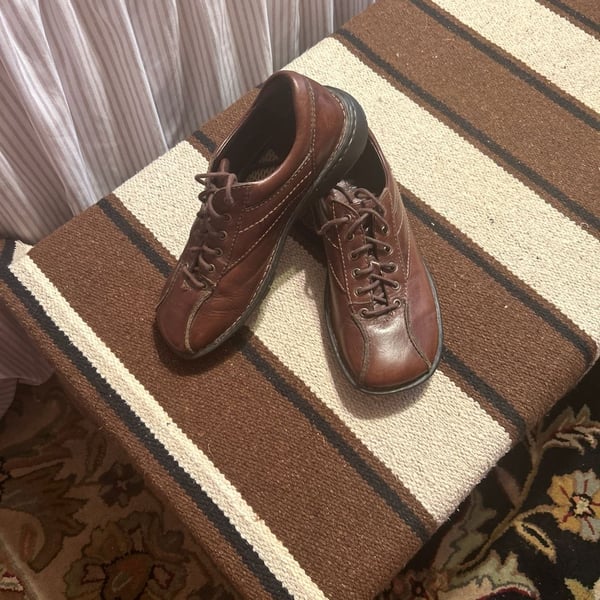 Born Lace Up Oxford Mens 9 Brown Leather Casual Comfort Square Toe