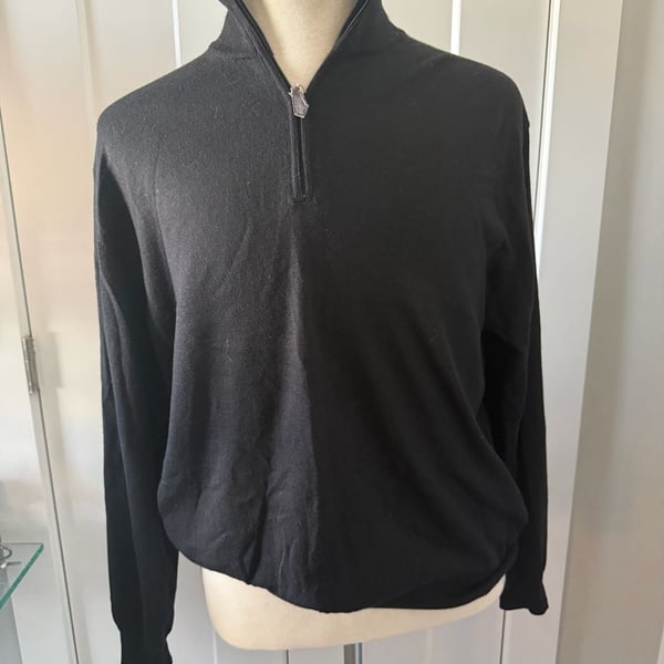 Linea Rosso Signature Made in Italy Wool Blend Quarter-Zip Pullover Sweater
