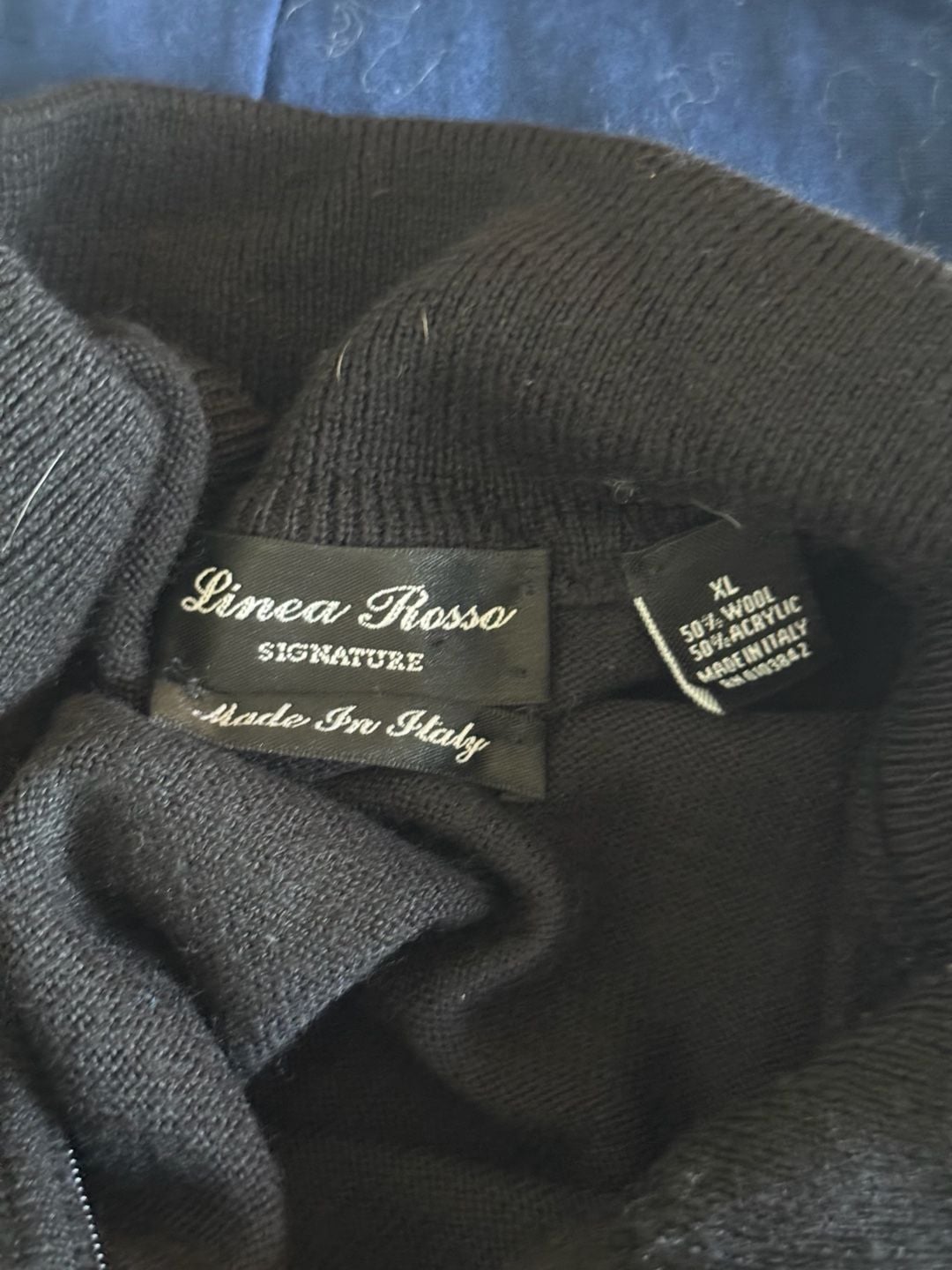 Linea Rosso Signature Made in Italy Wool Blend Quarter-Zip Pullover Sweater 3