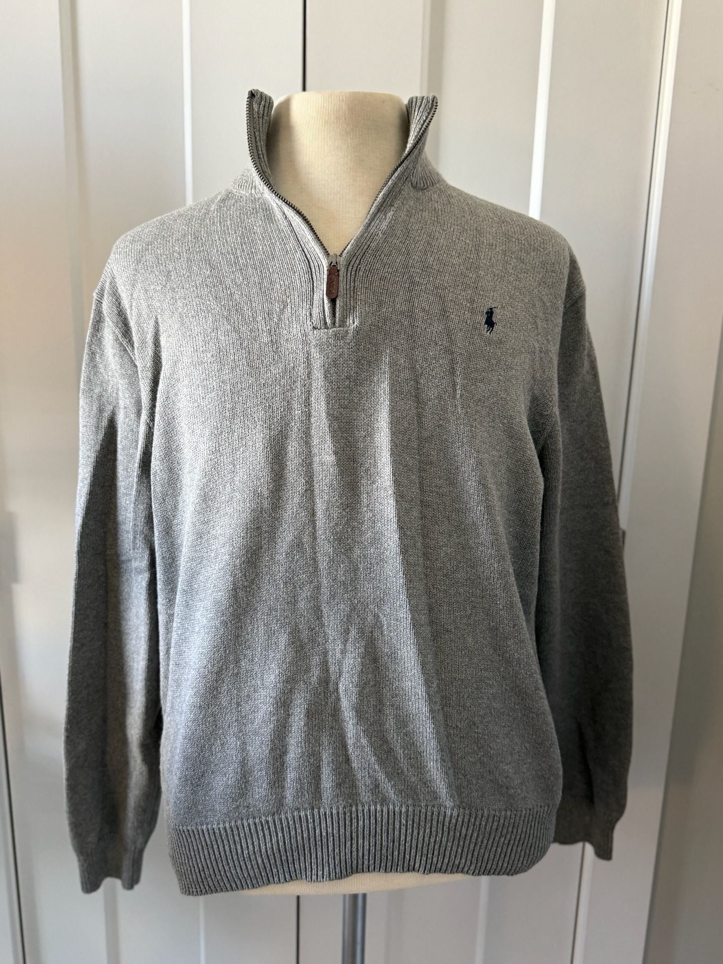 Polo Ralph Lauren Cotton Mesh Quarter-Zip Sweater in Andover Heather 2