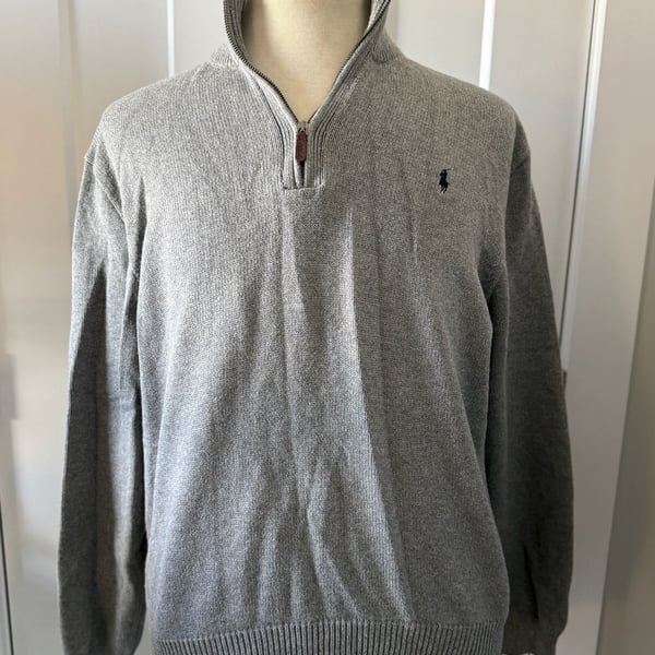 Polo Ralph Lauren Cotton Mesh Quarter-Zip Sweater in Andover Heather