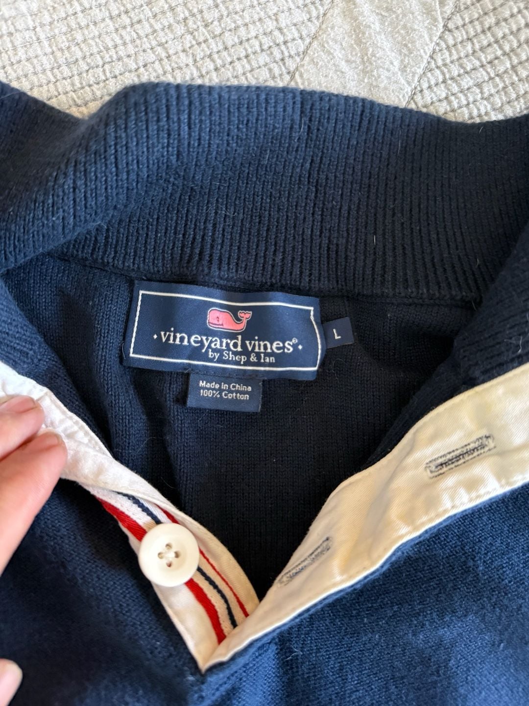 Vineyard Vines Men's 100% Cotton Mock Neck Quarter-Button Pullover Sweater 4