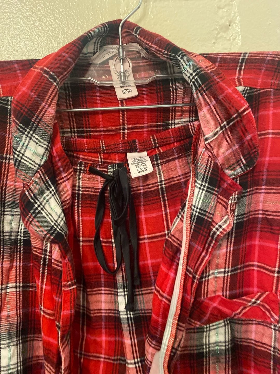 Victoria's Secret Red Plaid Flannel Pajama Set, Size Small 3
