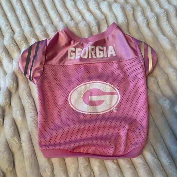 Georgia Bulldogs Pink Mesh Pet Dog Jersey