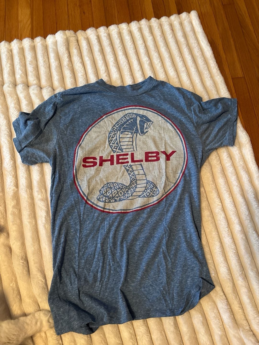 Shelby Cobra Logo Graphic T-Shirt Heathered Blue Size S 2