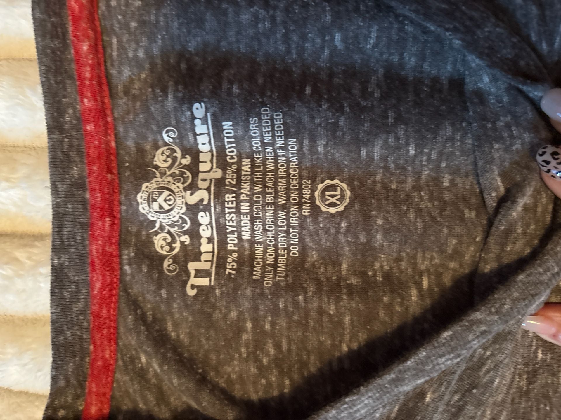 Three Square University of Georgia Bulldogs Long Sleeve Shirt Size XL Heather Grey 2