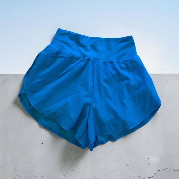 All in Motion Women's Stretch Woven 2-in-1 Run Shorts Blue Size XS