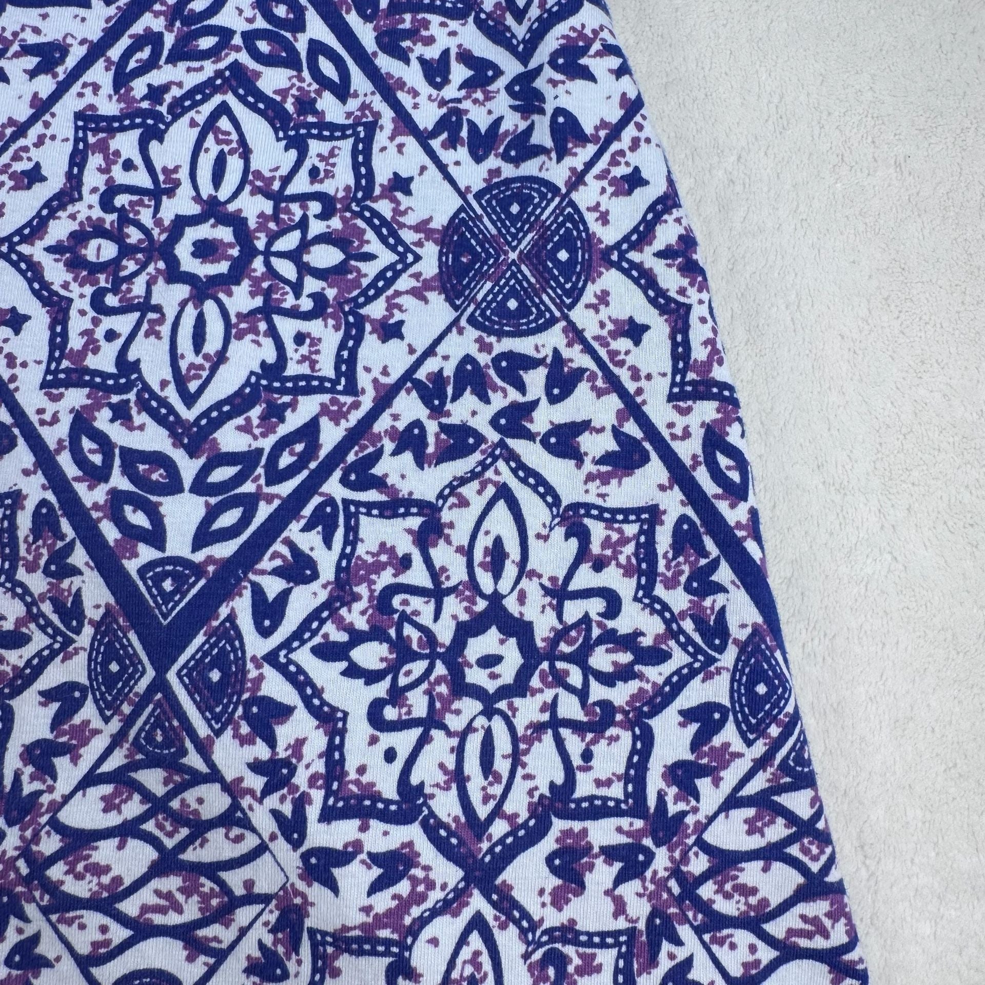 Go Softly Patio Zip Front Lounger Dress Beaded V-Neck purple White Size M 7