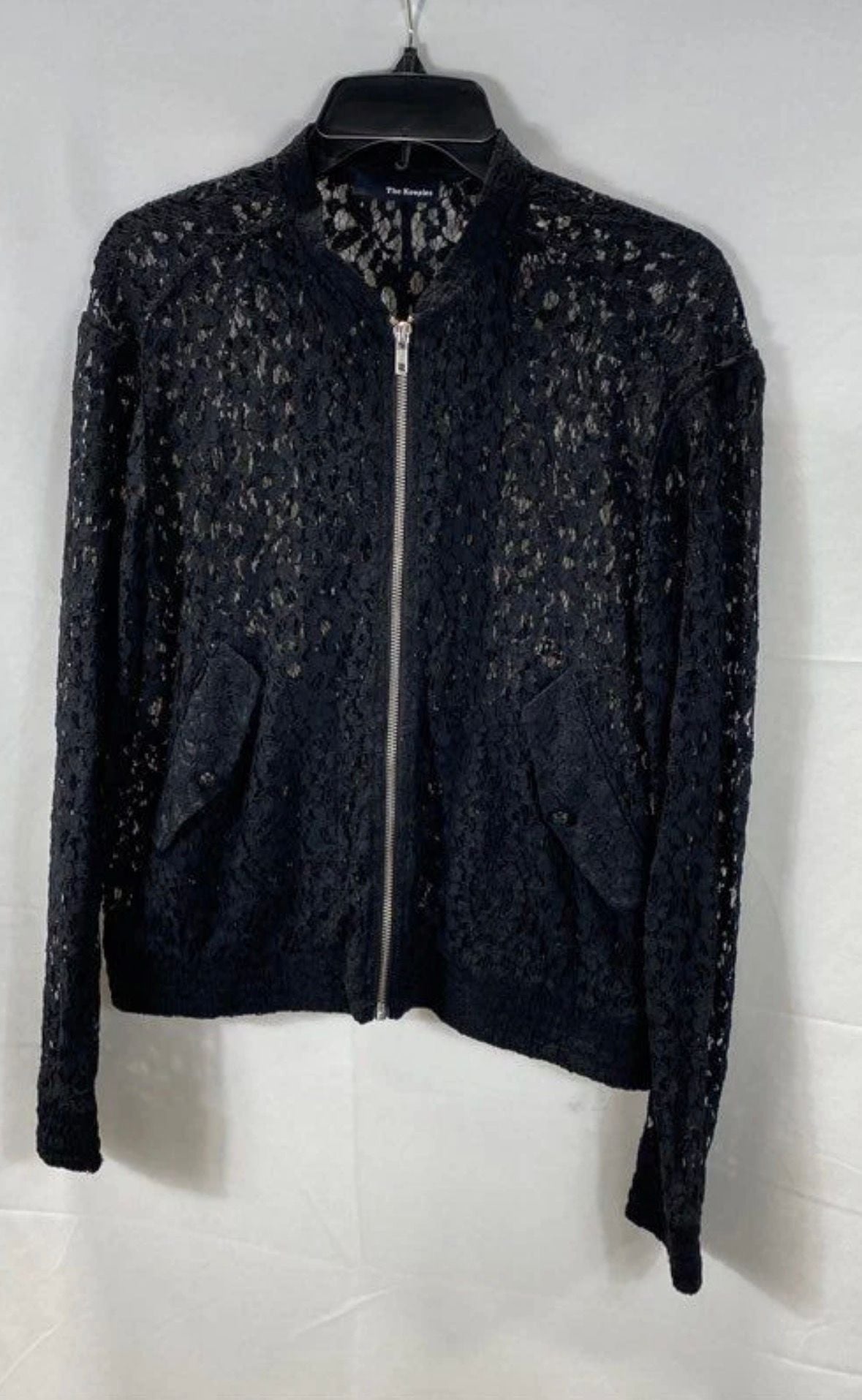 The Kooples Black Guipure Lace Bomber Jacket 2