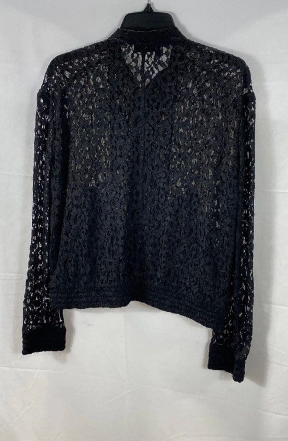 The Kooples Black Guipure Lace Bomber Jacket 3