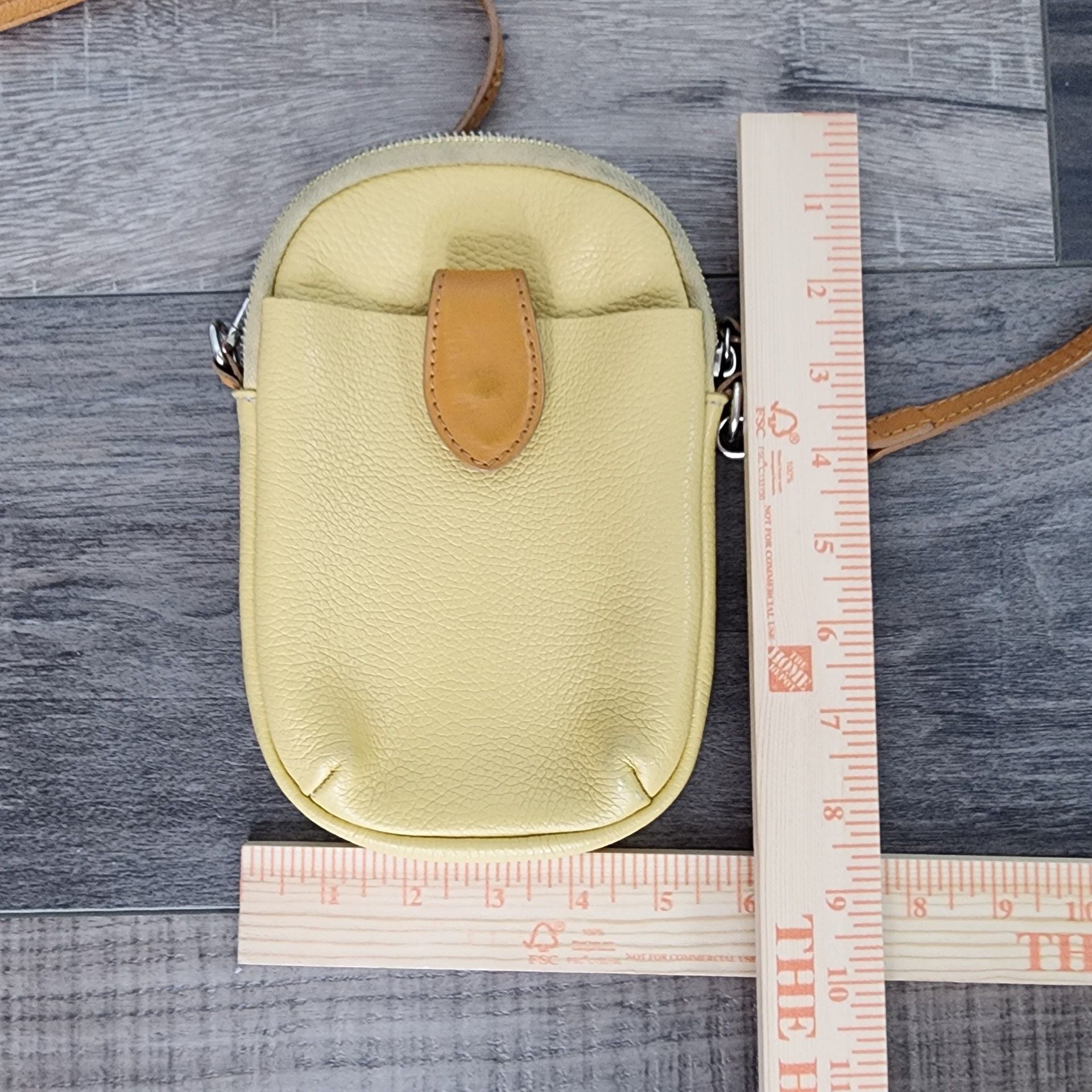 Divina Firenze Fine Top Leather Art. Amanda Crossbody Purse Golden Miele Italy 4