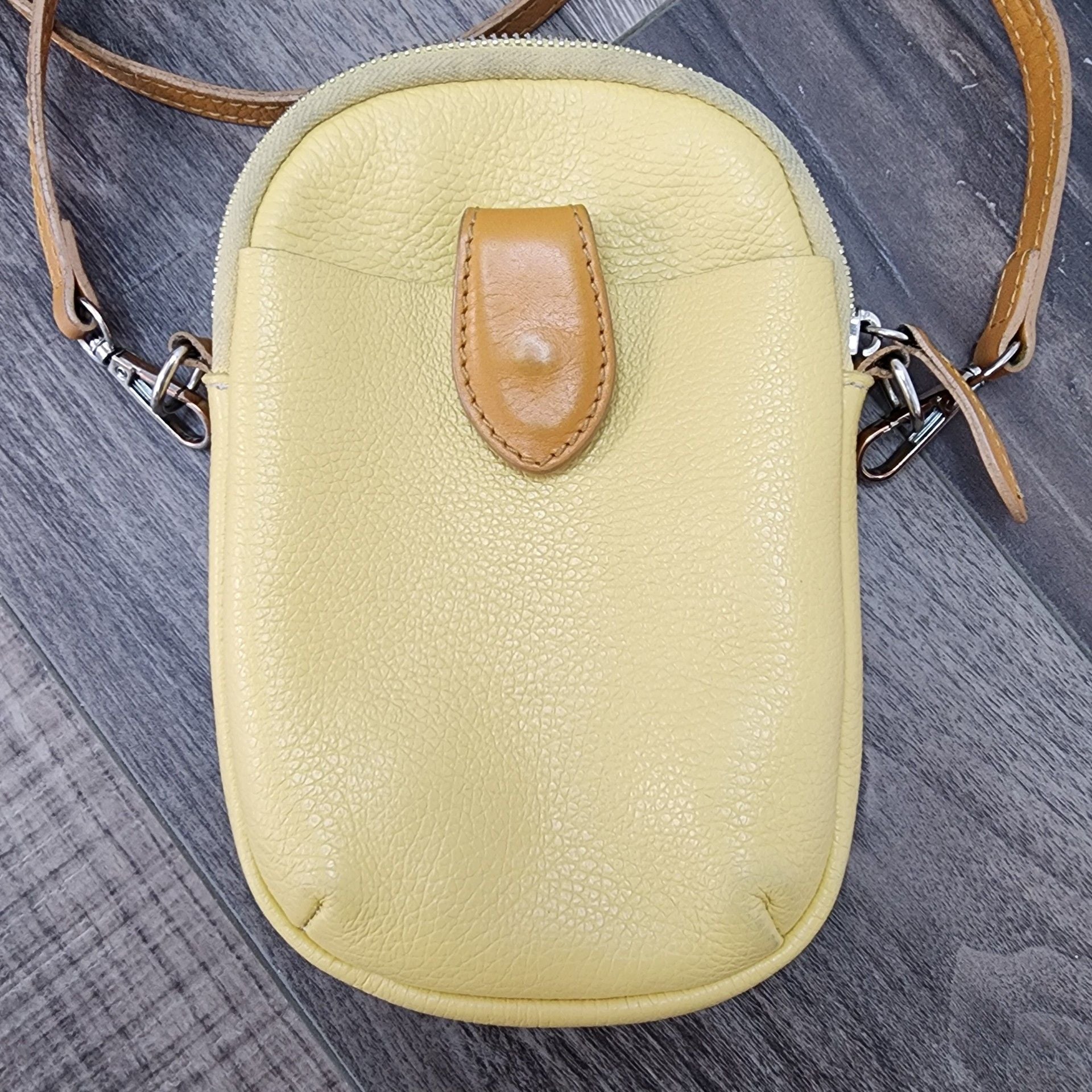 Divina Firenze Fine Top Leather Art. Amanda Crossbody Purse Golden Miele Italy 5